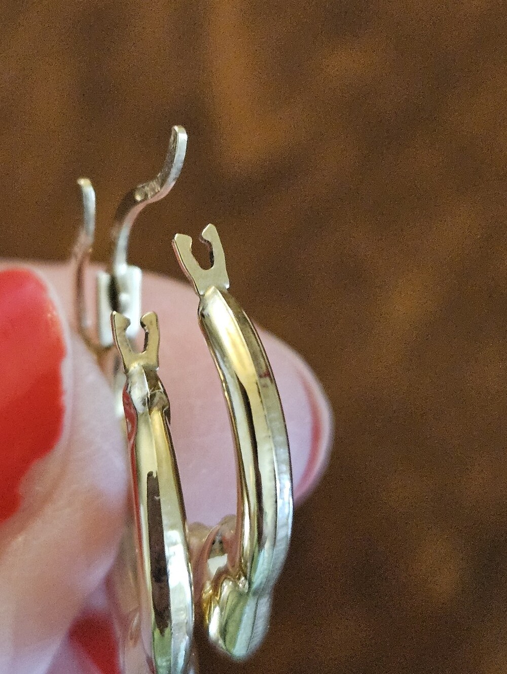 Authentic solid 10K Yellow Gold Polished Heart Hoop Earrings - Picture 4 of 5